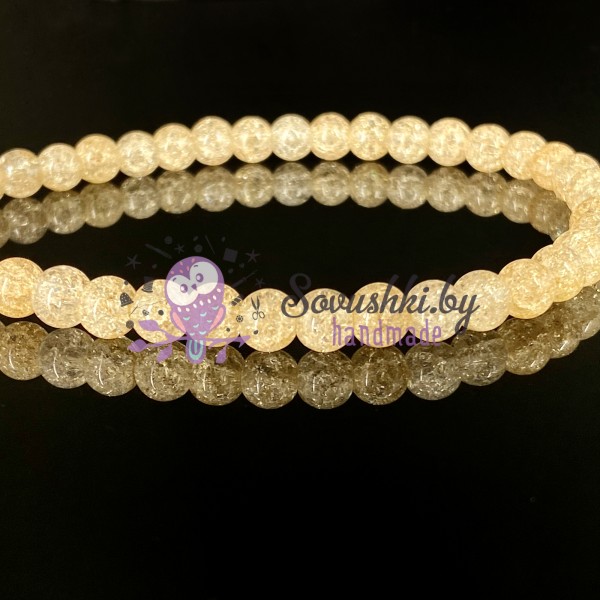 Бусины на нити "Сахарный кварц", персиковый