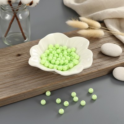 Бусины акриловые для рукоделия и творчества 6 мм, мятный (10 гр)