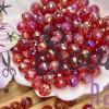 Акриловые граненые бусины 6 мм с переливом, бордовый (10 гр ~ 92 шт)