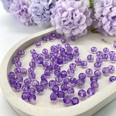 Бусины стеклянные "Rondellе", фиолетовый (1 шт)