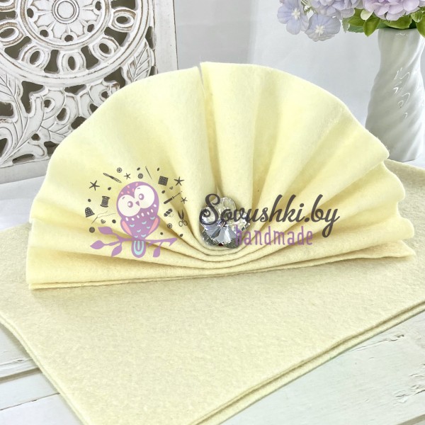 Фетр мягкий 1 мм, светло-лимонный