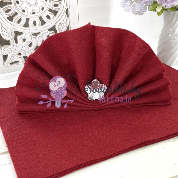 Фетр мягкий 1 мм, бордовый