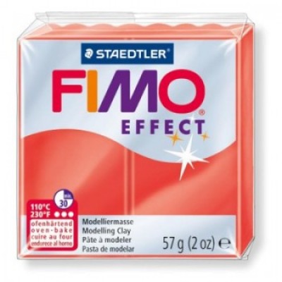 Полимерная глина FIMO Effect №204 (полупрозрачный красный), 57 гр