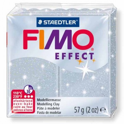 Полимерная глина FIMO Effect №812 (серебряный с блестками), 57 гр