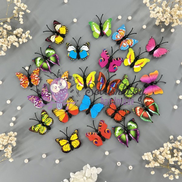Декоративные бабочки для декора и творчества (10 шт.), D=4 см