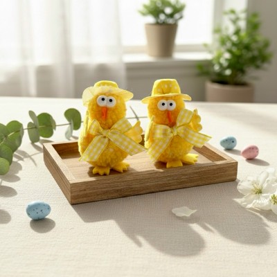 Пасхальный декор "Цыплята в шляпках" (набор 2 шт)