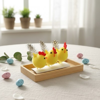 Пасхальный декор "Декоративные цыплята" (набор 3 шт)