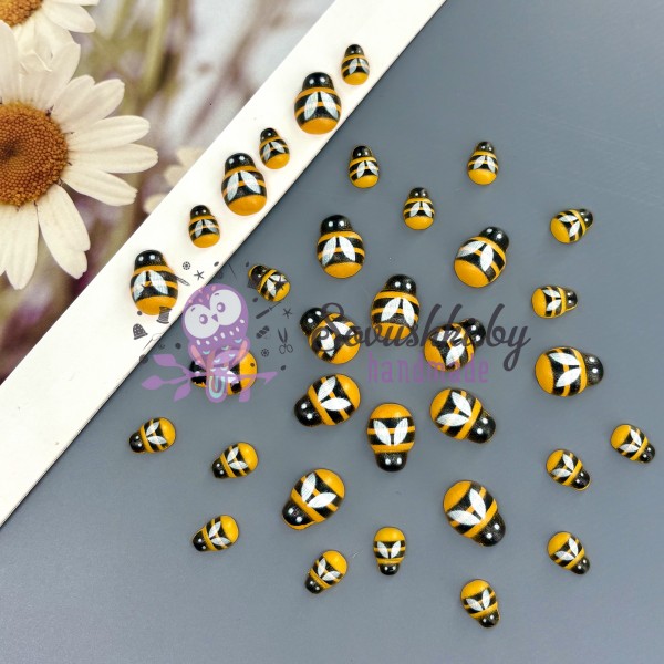 Декоративные деревянные пчелки для творчества — набор 20 шт.