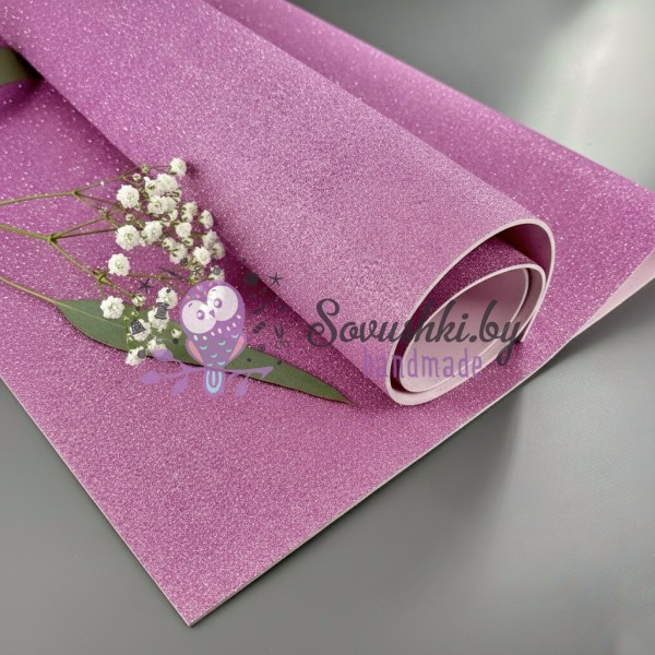 Иранский глиттерный фоамиран 60х70 см, розовый