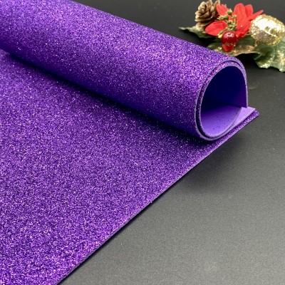 Глиттерный фоамиран 2 мм Premium, темно-фиолетовый