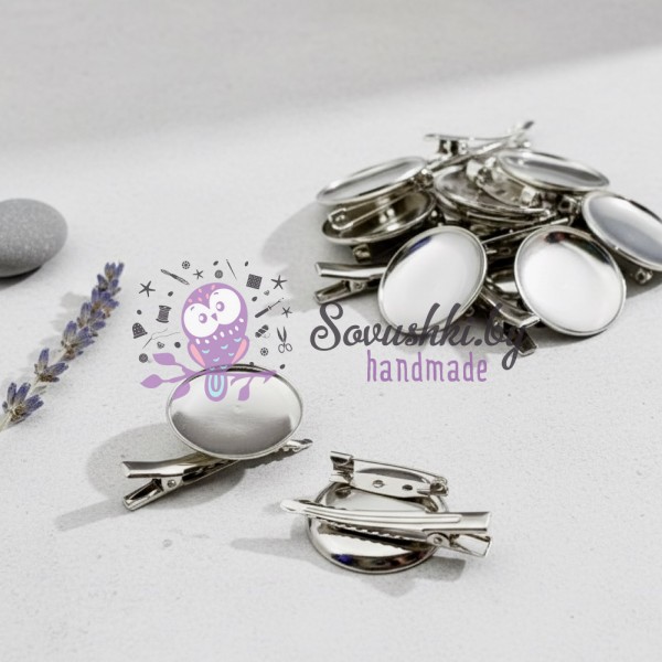 Зажим с гнездом на булавке, серебро