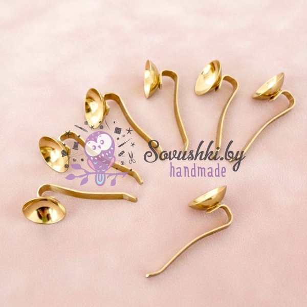 Основа-крючок для создания авторских резинок для волос, золото (1 шт)