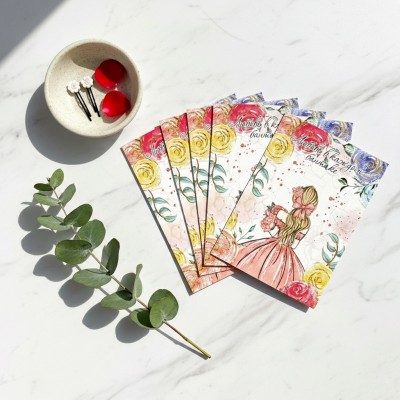 Карточки-держатели для аксессуаров "Девочка с бантиком" (10х14 см) - 13 шт