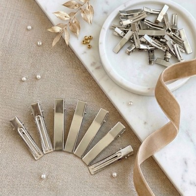 Основа-зажим для заколки "Лапка" металл, серебро