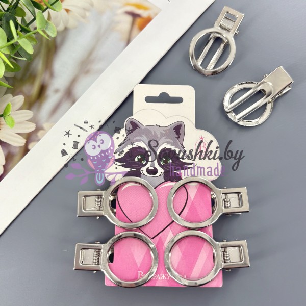 Основа для заколки «Кольцо» (зажим-крокодил), 6 штук