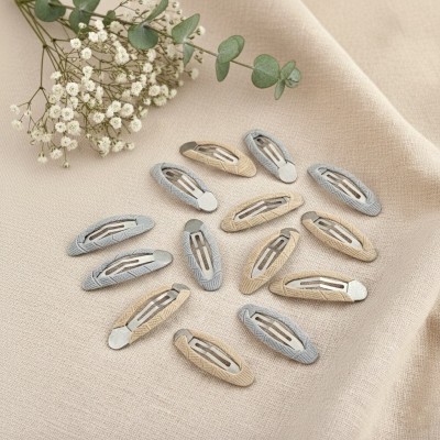 Набор основ-заколок «клик-клак» в репсовой ленте (14 шт.) 