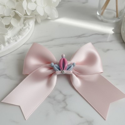 Кабошоны для рукоделия и декора "Корона со стразиком" (6 шт), голубая