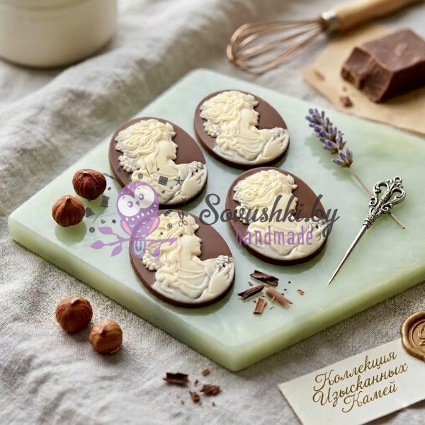 Кабошоны (камеи) «Викторианская элегантность», 4 шт.