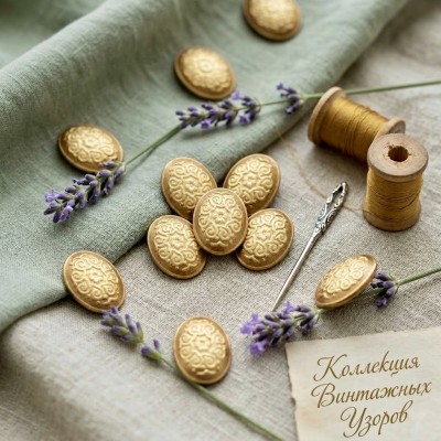 Кабошоны (камеи) «Винтажный узор», 10 шт.