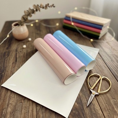 Кожзам однотонный лаковый (глянцевый) - набор 4 листа