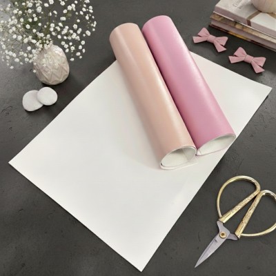 Кожзам однотонный гладкий - набор 3 листа