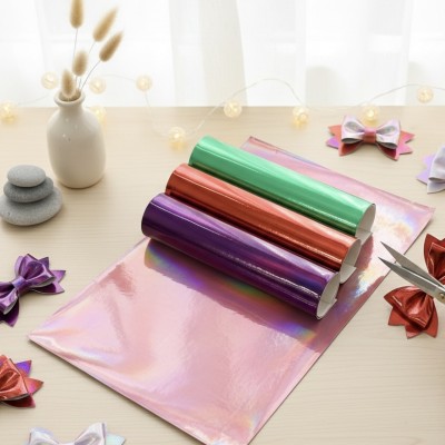 Кожзам однотонный глянцевый (зеркальный) - набор 4 листа