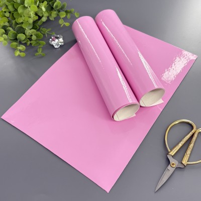 Кожзам однотонный лаковый (глянцевый) розовый