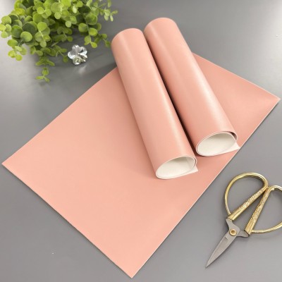 Кожзам однотонный гладкий розовый беж