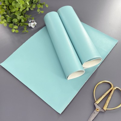 Кожзам однотонный голубой