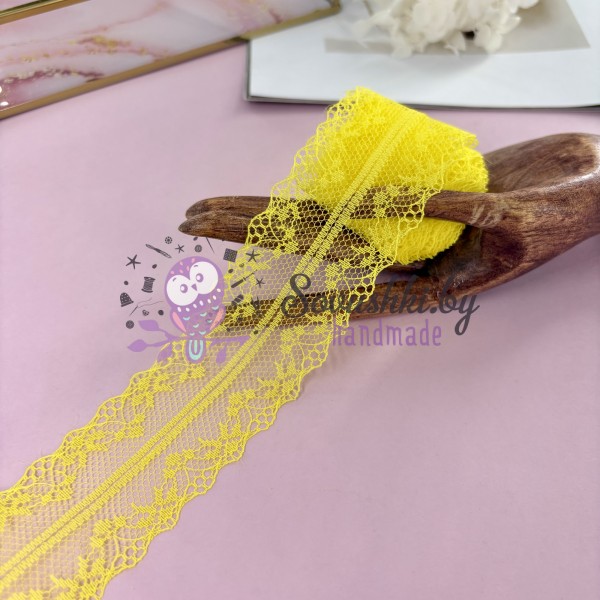 Кружево ажурное декоративное  4 см, желтое (1 м)
