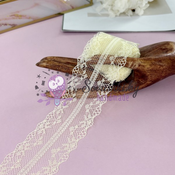 Кружево ажурное декоративное  4 см, кремовое (1 м)