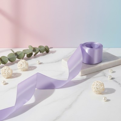Атласная лента 2,5 см, светло-сиреневый (упаковка 17,8 м)