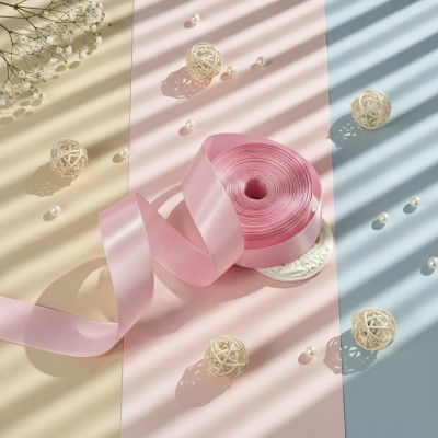 Атласная лента 2,5 см, нежно-розовый (упаковка 18 м)