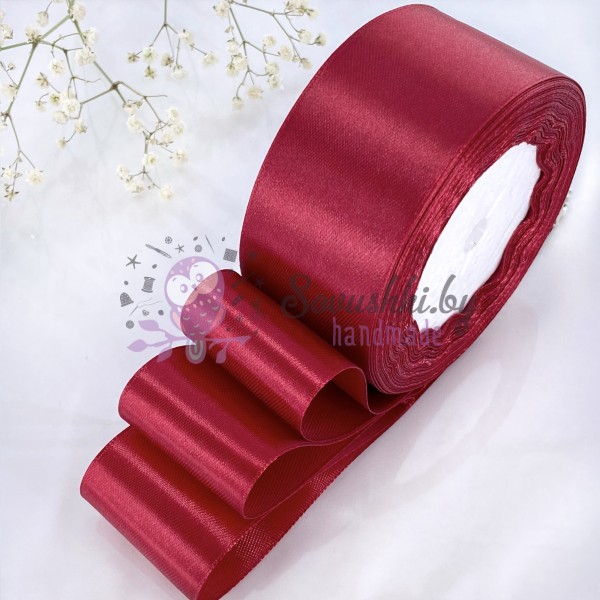 Атласная лента 4 см, бордовый (730)