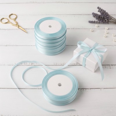 Атласная лента 0,6 см, голубой (301), бобина Атласная лента 0,6 см, голубой (301), бобина