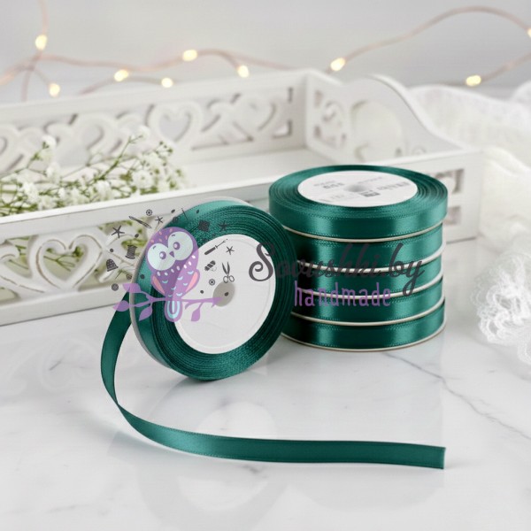 Атласная лента 0,6 см, изумрудный (621), бобина