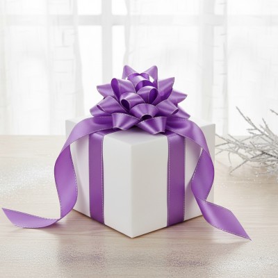 Лента атласная 2,5 см с люрексом, сиреневый/серебро Лента атласная 2,5 см с люрексом, сиреневый/серебро