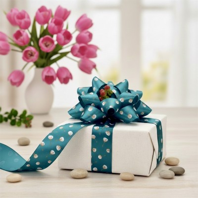 Лента для упаковки подарков и рукоделия "Хлопок" Premium 2,5 см, зеленый Лента для упаковки подарков и рукоделия "Хлопок" Premium 2,5 см, зеленый