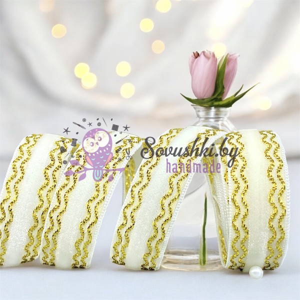 Декоративная бархатная лента, белый