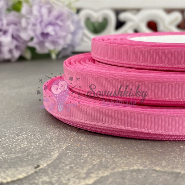 Лента репсовая 0,6 см, розовый (500), бобина