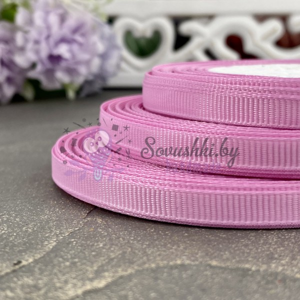 Лента репсовая 0,6 см, розовый (390), бобина