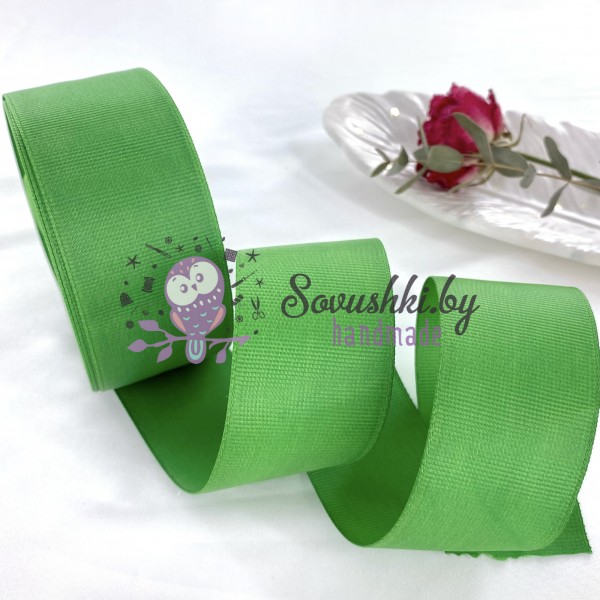 Лента репсовая 4 см, светло-зеленый (168)