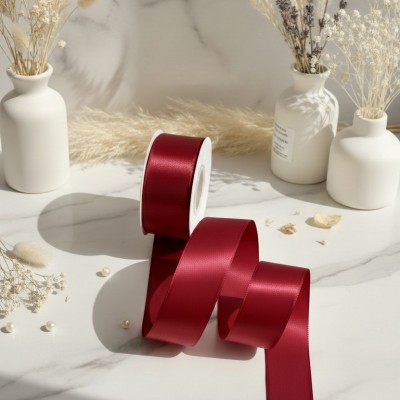 Сатиновая лента, бордовый