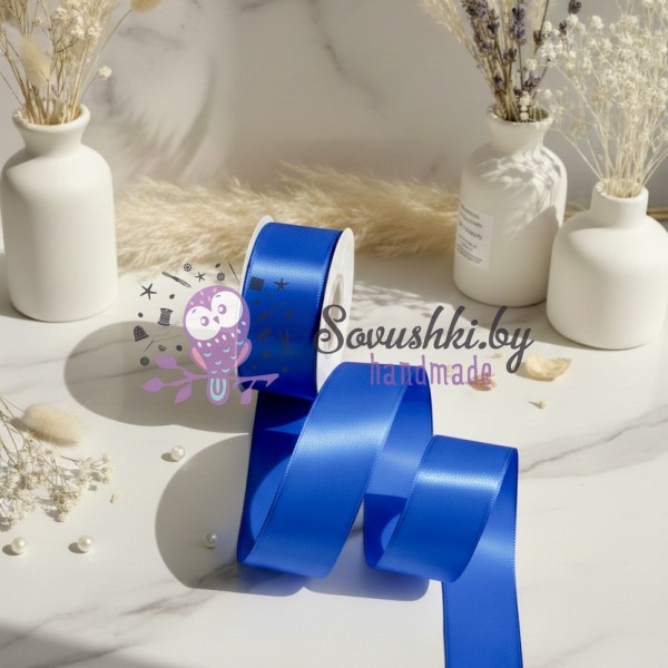 Сатиновая лента, васильковый