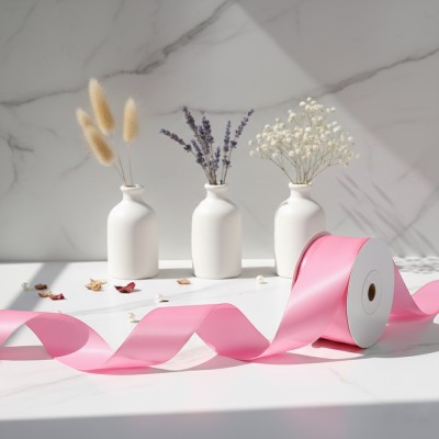 Сатиновая лента, розовый