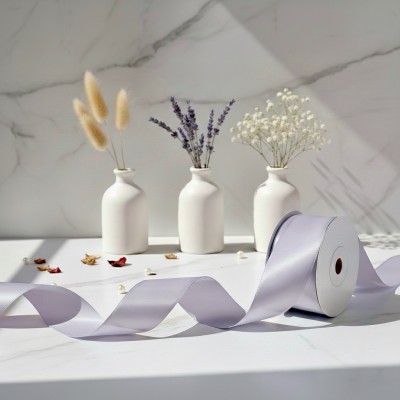 Сатиновая лента, стальной серый