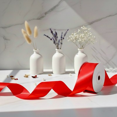 Сатиновая лента, красный