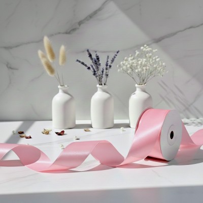 Сатиновая лента, нежно-розовый