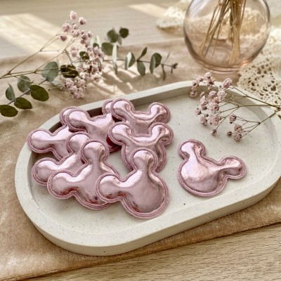 Декоративные патчи для рукоделия из экокожи "Микки" розовый - набор 5 шт. Декоративные патчи для рукоделия из экокожи "Микки" розовый - набор 5 шт.