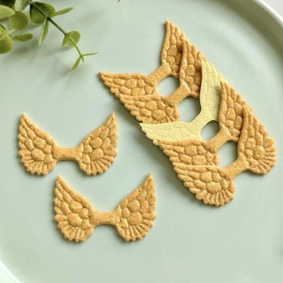 Декоративные патчи с блестками "Крылья" желтые - набор 8 шт Декоративные патчи с блестками "Крылья" желтые - набор 8 шт